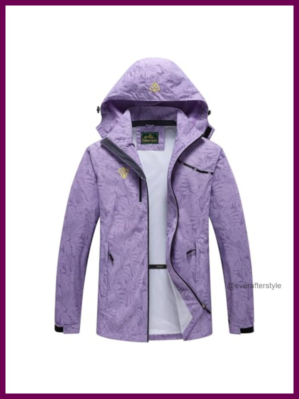 Women's Waterproof Windproof Packable Rain Jacket Hooded Windbreaker